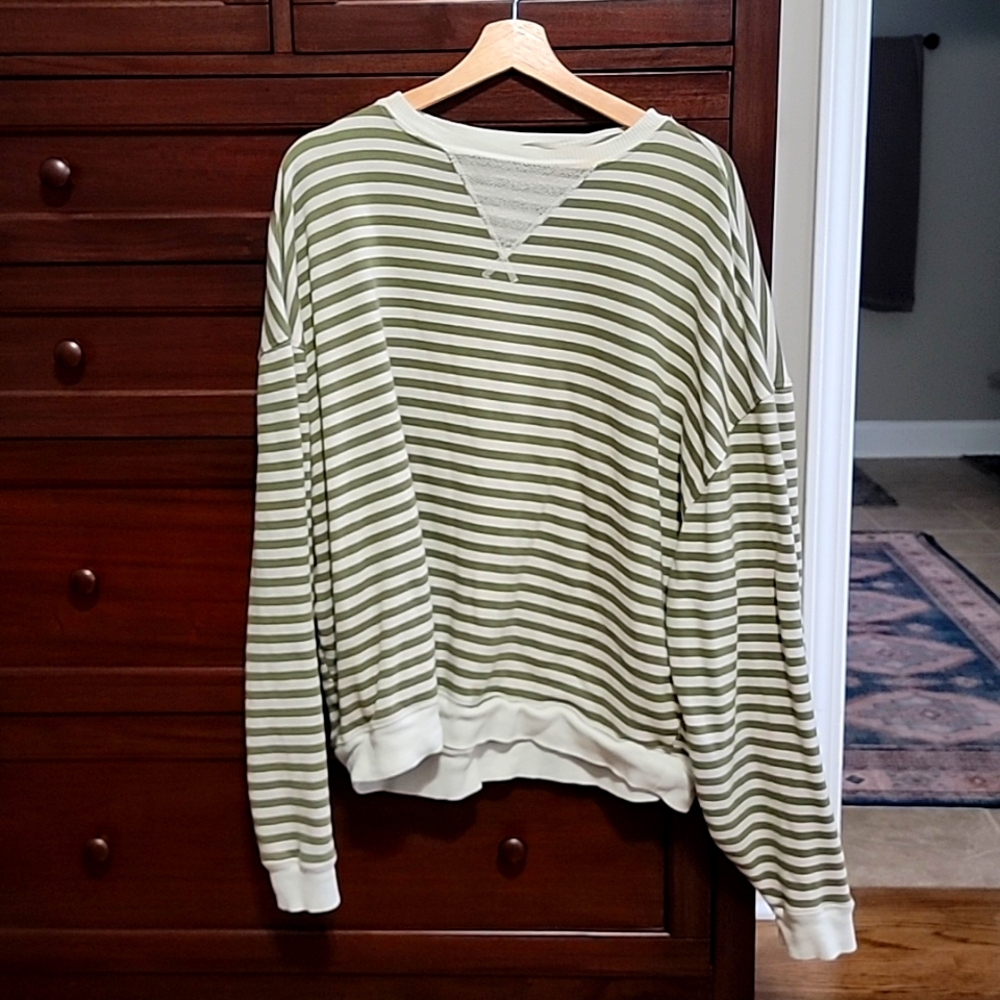 Free People stripe sweatshirt oversized size small